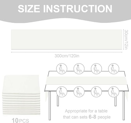 10 Pack 10ft White Chiffon Table Runners Wedding Table Runner Sheer Romantic - Image 2