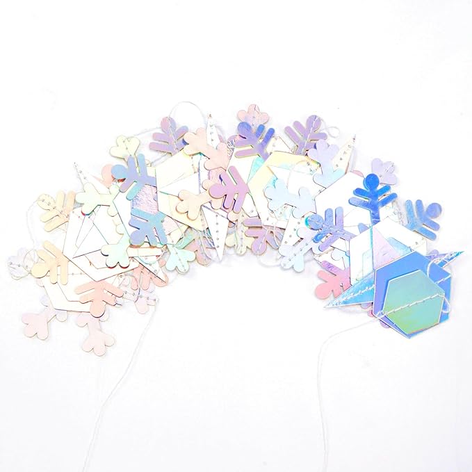 Snowflake-Snow Iridescent-Holographic Christmas Party-Decorations Streamers - - Image 3