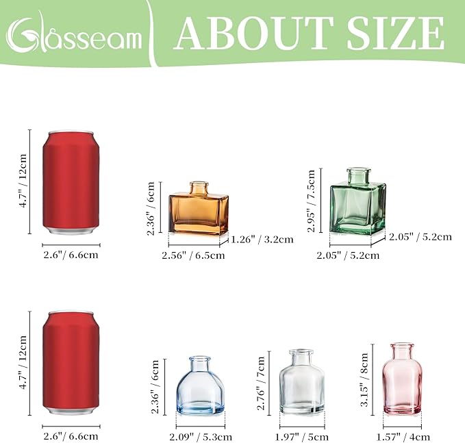 Glasseam Mini Bud Vases in Bulk 40: Colored Small Flower Vases - Image 8