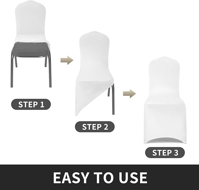 Peomeise 50pcs Stretch Spandex Chair Cover - Image 4