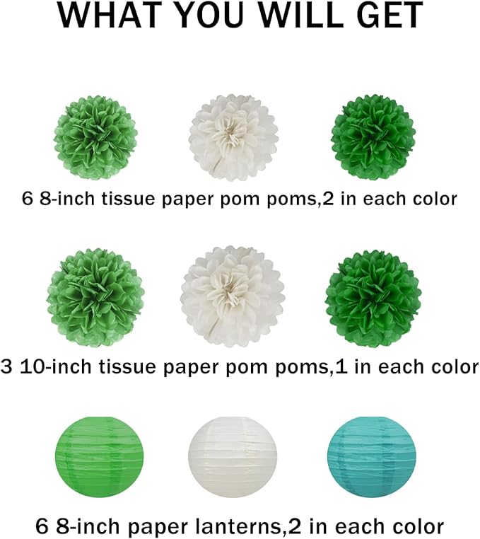 White Green Party Decoration - Image 2