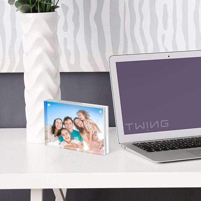 TWING Picture Frame, 8x10 Acrylic Photo Frames Horizontal Magnet Double Sided - Image 7