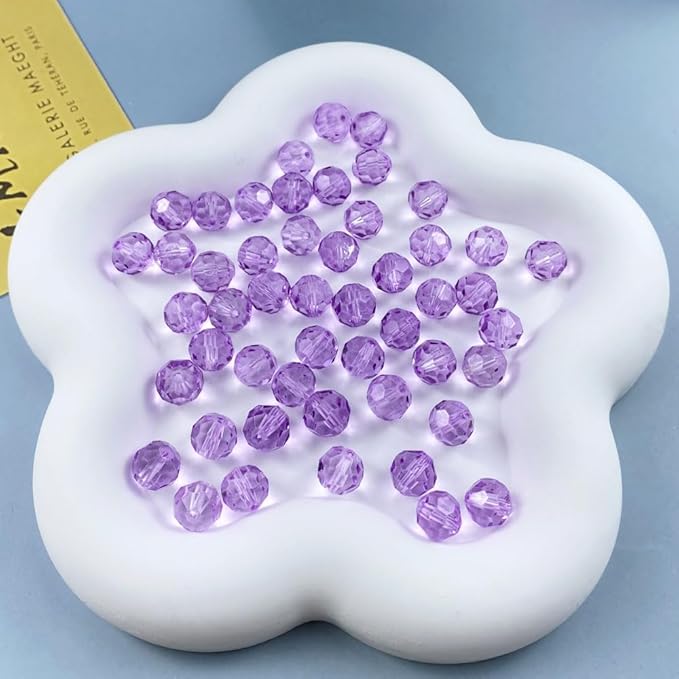 100 PCS 8mm Crystal Glass Beads Round Multiple Faceted Loose Spacer Glass Beads - Image 5