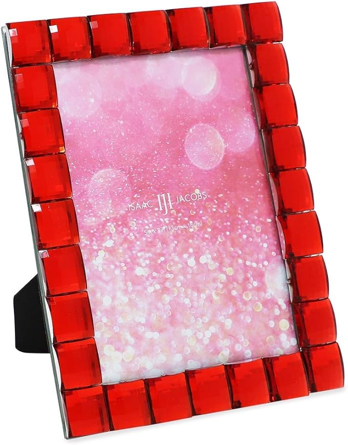 Isaac Jacobs Decorative Sparkling Red Jewel Picture Frame, Photo Display & Home by IsaacJacobs