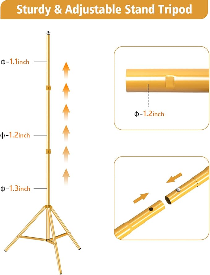 10ft x 7ft - Titanium Gold Adjustable Photography Backdrop Support System Photo - Image 3
