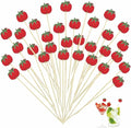 120 Pcs Tomato Cocktail Picks 4.7" Drinks Fruits Hawaiian Party Food Garnish by Naturahand