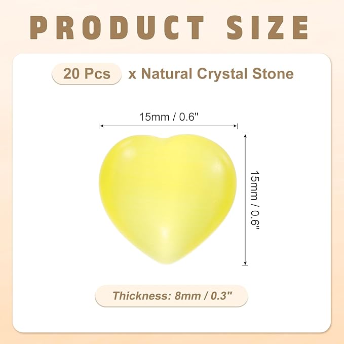 PATIKIL 20 Pcs Natural Heart Shaped Crystal Stone, 0.6 Inch Mini Polished Love - Image 2