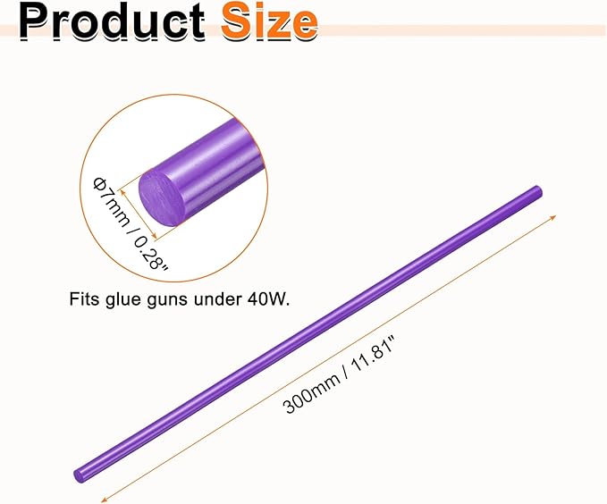 HARFINGTON 10pcs Hot Glue Sticks 0.28" Dia x 11.81" Long EVA Mini Hot Melt - Image 2