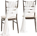 Ling's Moment Wedding Chiffon Chair Sashes Cover Aisle Decorations Draping by LingsMoment