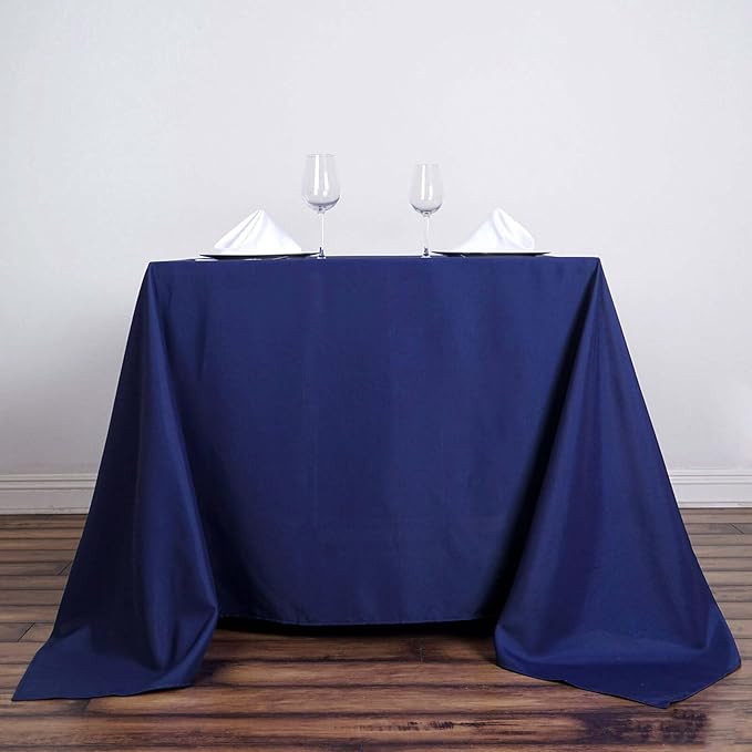 Efavormart 70" Square Linens Navy Blue Wholesale Linens Polyester Square Linen by efavormart