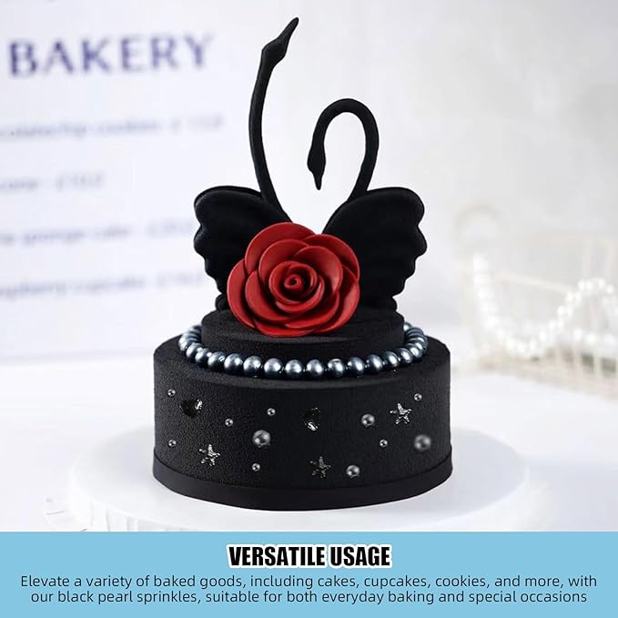 Kasvan Black Pearl Sprinkles, 6 Sizes Mix - Image 4
