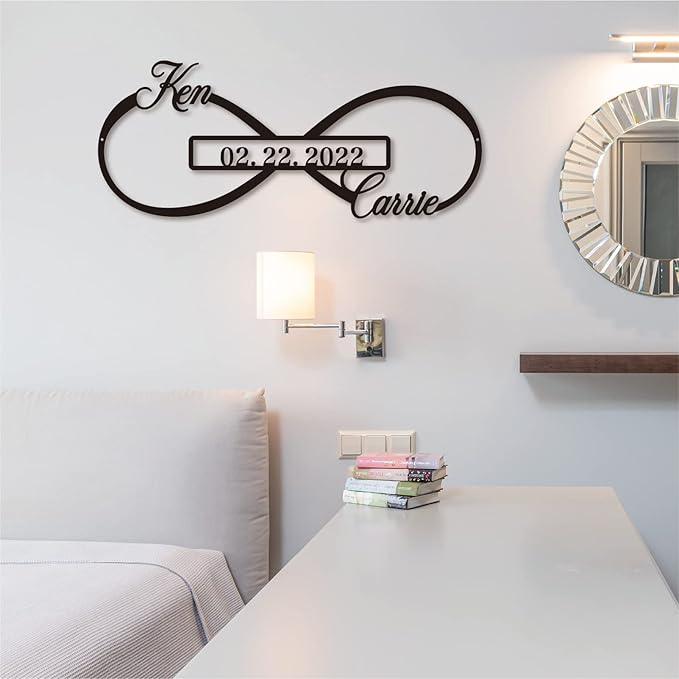 Personalized Infinity Symbol, Metal Love Sign, Love Sign Infinity Heart Sign - Image 5
