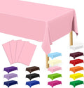 4 PCS Plastic Table Cloth Disposable, 54 x 108 Inches Pink Tablecloth, Plastic by QZYL