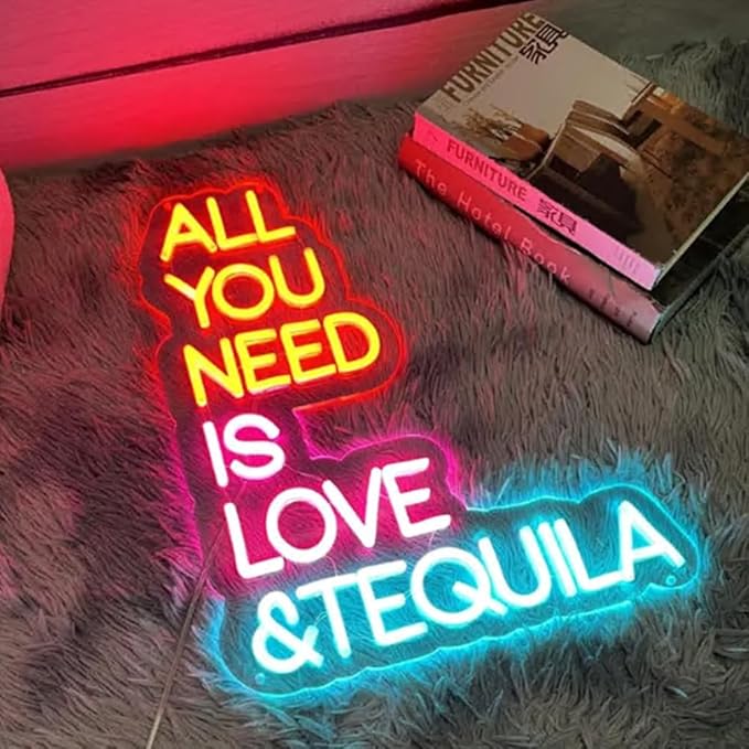 All You Need Is Love & Tequila Neon Sign, Custom Bar Neon Light Home Bar - Image 5