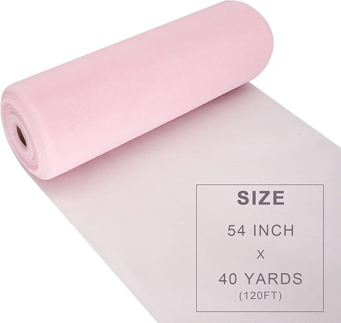 Baby Pink Tulle Fabric Roll Spool Bolt Large Tulle Wedding Party Decoration - Image 3