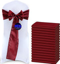 MDS Pack of 25 PCS Satin Chair Sashes Charmeuse Sateen Dining Chair Bows Ribbon by MDS