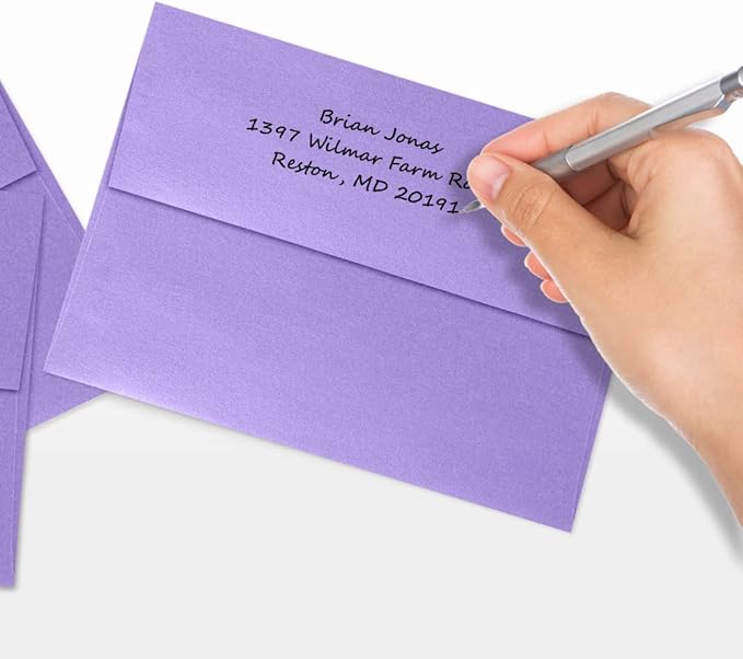 LUXPaper A7 Invitation Envelopes | Peel & Press | 5 1/4" x 7 1/4" | Amethyst - Image 6