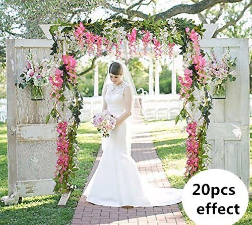 DearHouse 4Pcs 6.6Ft/Piece Artificial Flowers Silk Wisteria Garland Artificial - Image 6