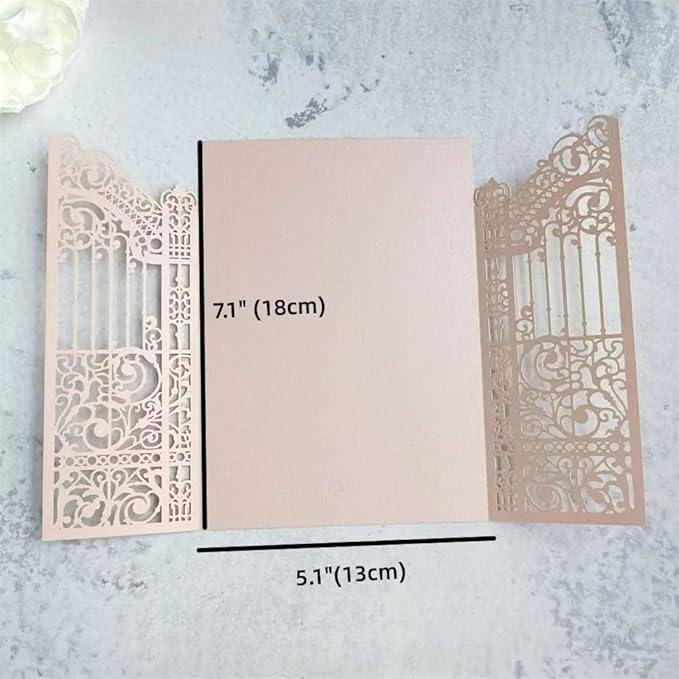 MillaSaw Soft Pink Laser Cut Gate Invitation - Image 4