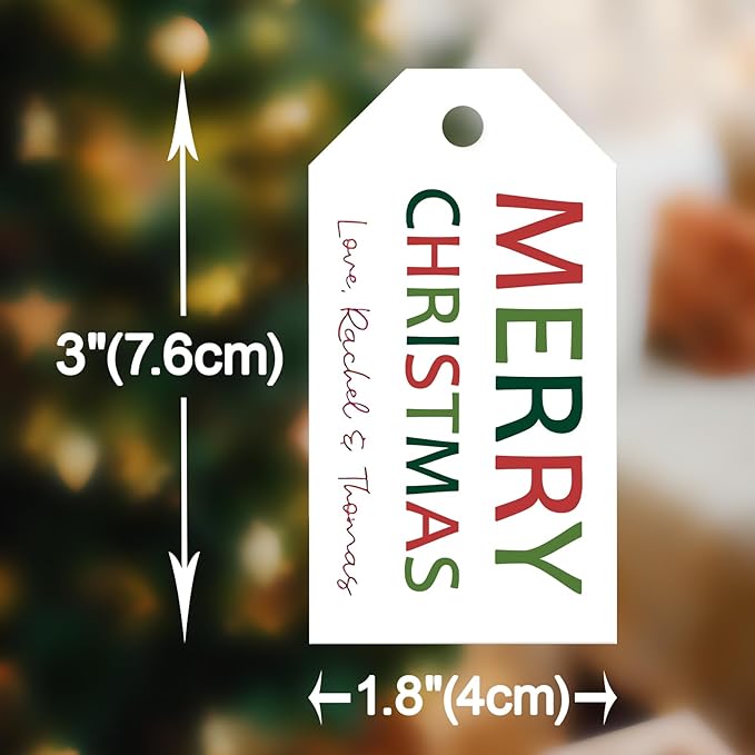 50pcs Custom Merry Christmas Gift Tags Personalized - Image 3