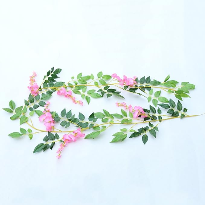 DearHouse 4Pcs 6.6Ft/Piece Artificial Flowers Silk Wisteria Garland Artificial - Image 2