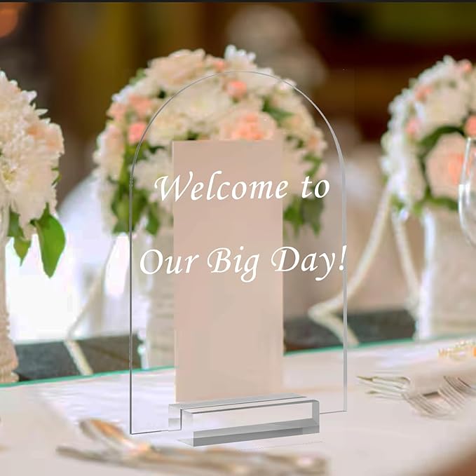 6 Pack 8x10 Inch Clear Arch Acrylic Sign - Image 3