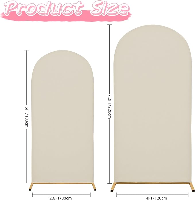 Wedding Arch Covers Arch Backdrop Cover Arch Stand Covers 7.2FT 6FT Set 2 Arch - Image 5