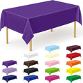 QZYL 12 PCS Purple Plastic Tablecloths, 54 in x 108 in Dinner Table Cloths by QZYL