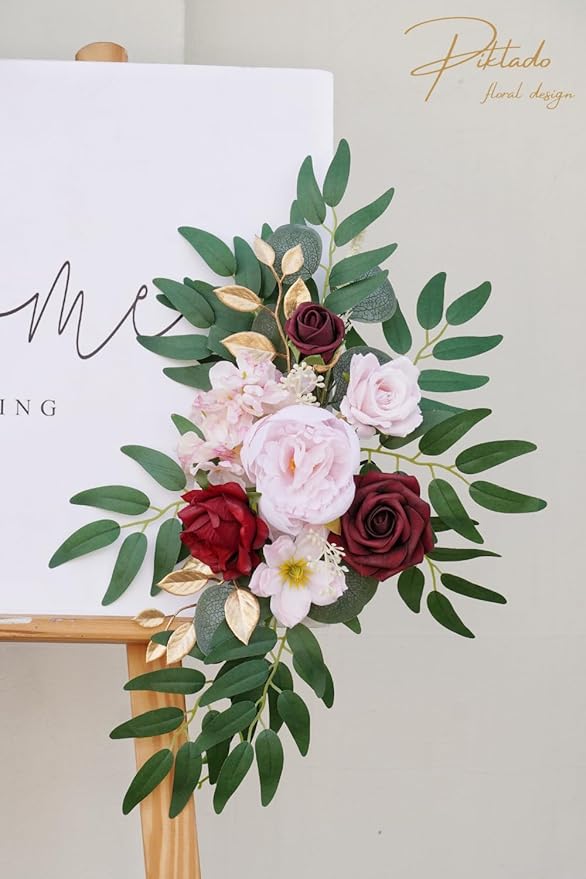 Faux Flower Swag Set of 2 for Wedding Welcome Signs Floral Swag Wedding - Image 6