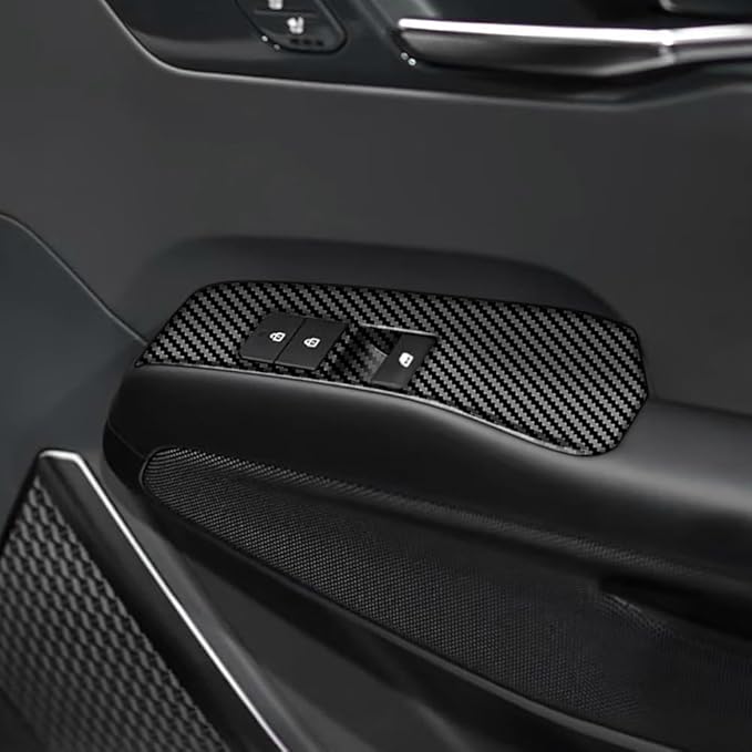 4pcs Carbon Fiber Style Front Rear Doors Window Glass Lift Switch Panel Cover - Image 3