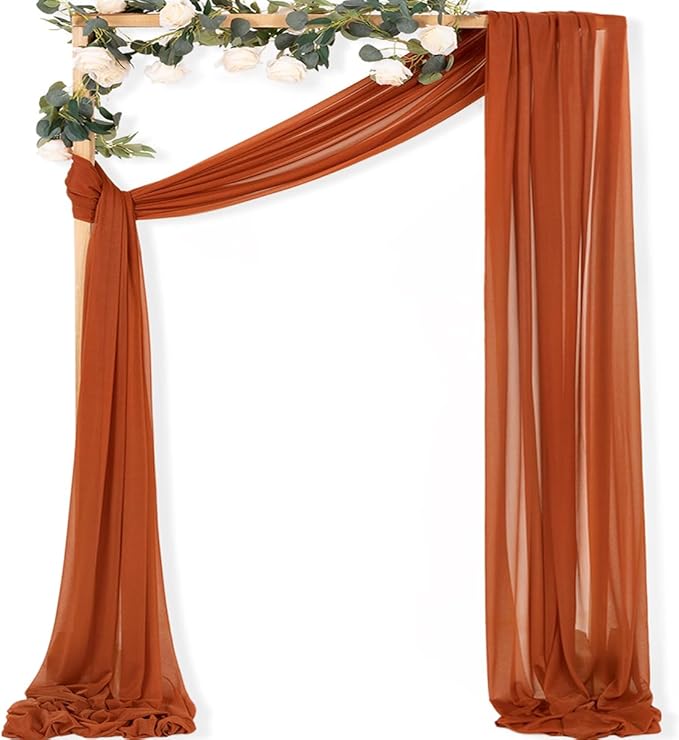 MLMC Terracotta Wedding Arch Draping Fabric 1 Panel 29" x 20 FT Extra Long by MLMC