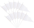 12 Pack White Pennant Flags Small Mini Hand Held Solid Color Pennant On Sticks by tibijoy
