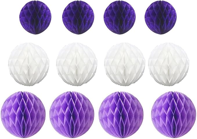 12pcs Party Honeycomb Balls Decorations 3'' 6'' 8'' Honeycomb Flower Tissue Pom - Image 2
