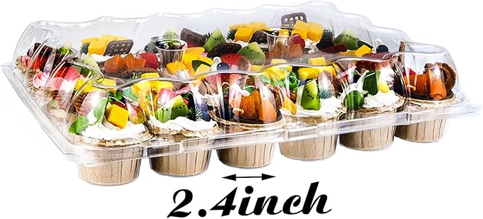 TWOWYHI 24 Counts x 10 Sets Cupcake Containers Cupcake Boxes Plastic Cupcakes - Image 5