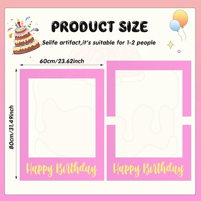32 x 24 Inch Large Photo Booth Props Picture Frame Happy Birthday Party Frame - Image 4