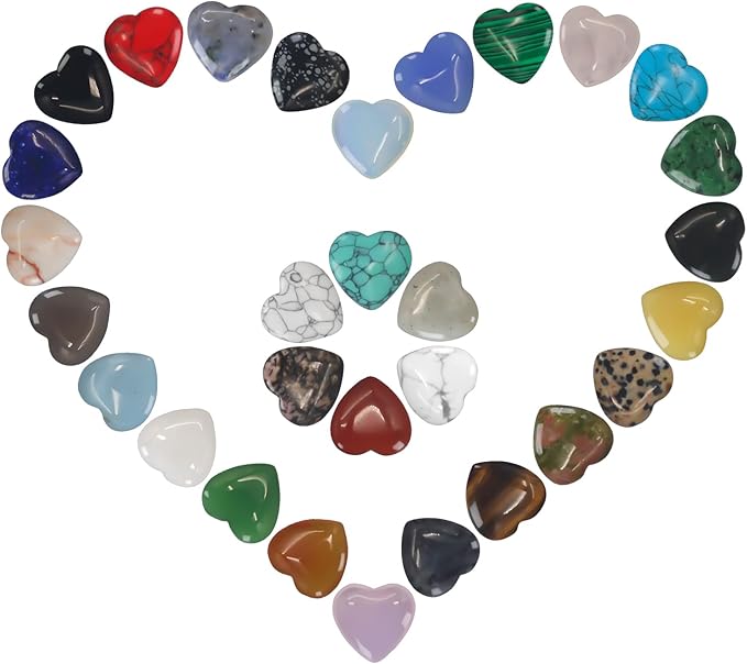 Healing Crystals, Virekm 30PCS Heart Healing Crystals Amethyst Heart Love by VIREKM