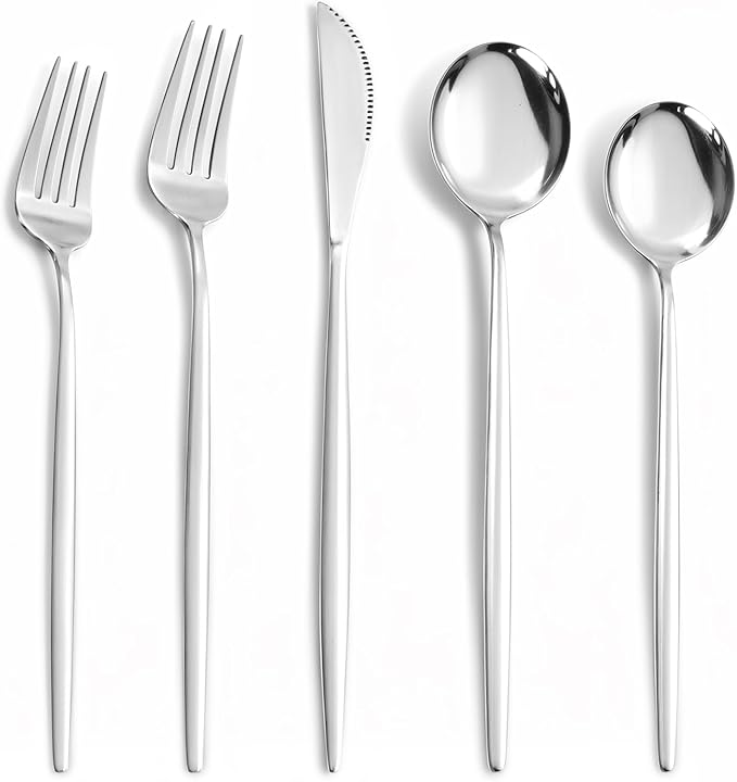 NOCCUR 40-Piece Stainless Steel Silverware Set by NOCCUR