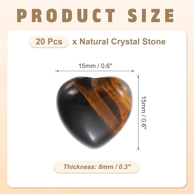 PATIKIL 20 Pcs Natural Heart Shaped Crystal Stone, 0.6 Inch Mini Polished Love - Image 2