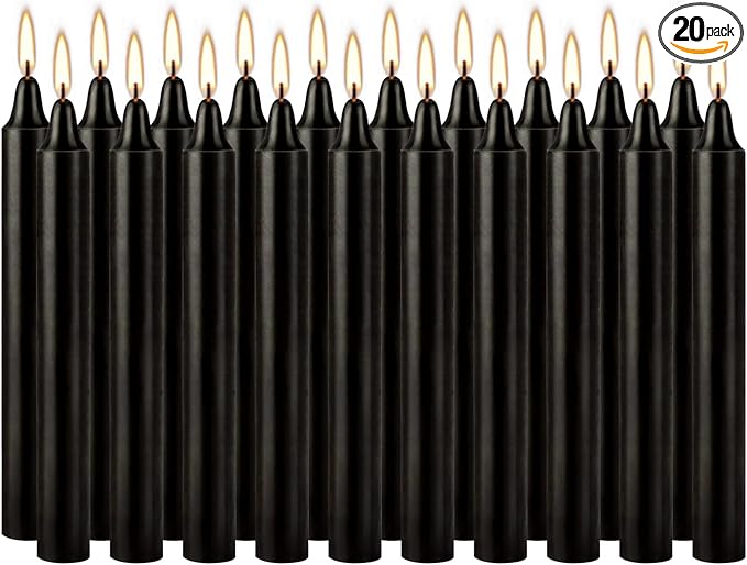 Unscented Black Spell Chime Candle-4 Inch Tall Taper Candles-20 Pcs Chime by Grcdoyvl
