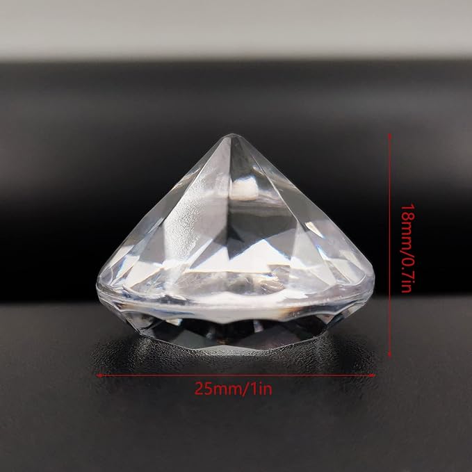 100Pcs Clear Acrylic Diamonds 1 Inch Wedding Table Scatters Gemstones Confetti - Image 2