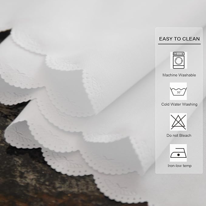 Oval White Tablecloth 60 x 84 Inch Polyester Fabric Washable Table Cloth - Image 6