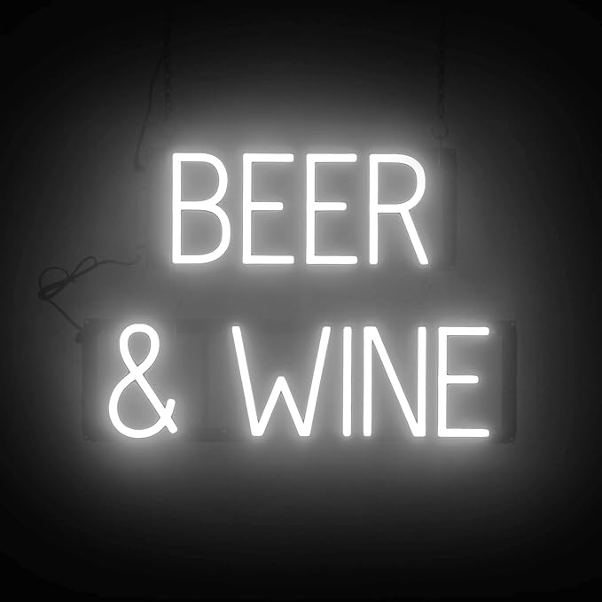 SpellBrite BEER & WINE Sign | Beer-Related Sign by SpellBrite
