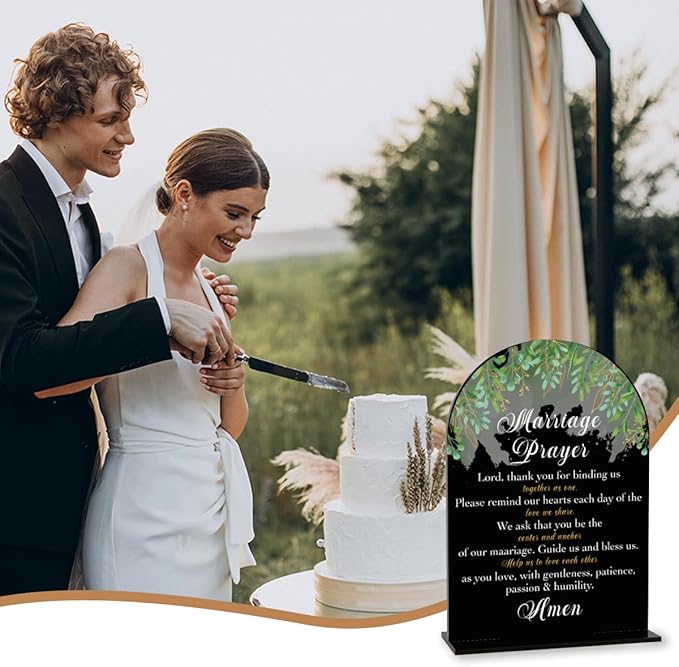 Black Marriage Prayer Sign, Wedding Engagement Bridal Shower Christian - Image 5
