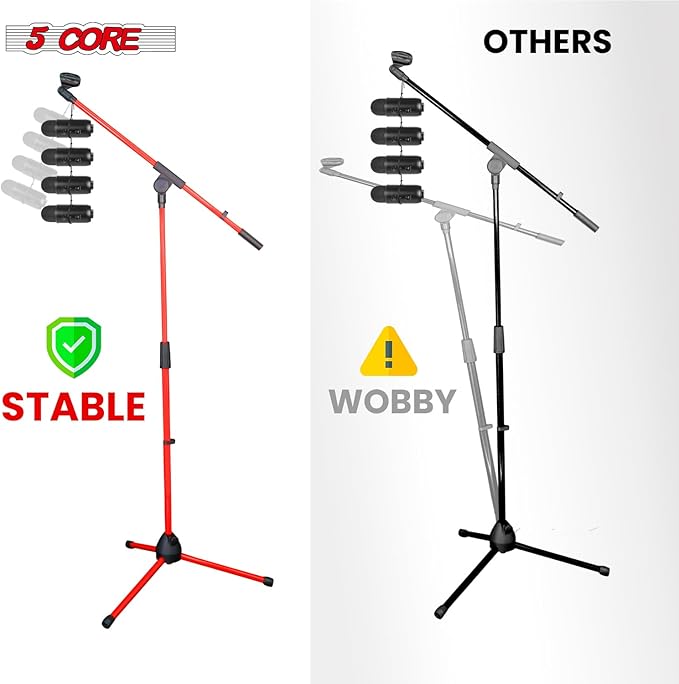 5 Core Tripod Mic Stand Floor Adjustable 18 to 72 Inches Sturdy Boom Arm Holder - Image 5