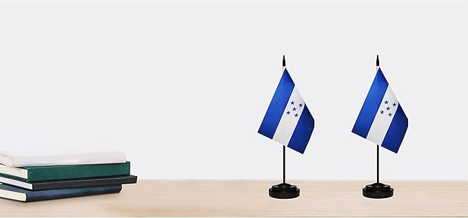 Honduras Honduran Deluxe Desk Flag Set Small Mini Miniature Honduras Honduran - Image 6