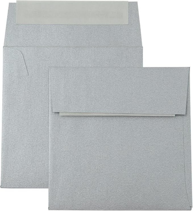 LUXPaper Square Invitation Envelopes | Peel & Press | 3 1/4" x 3 1/4" | Silver - Image 6