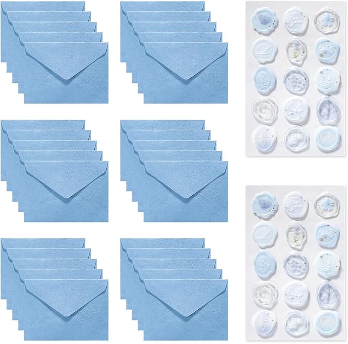 30 Pieces A6 Envelopes with 30 Seal Stickers, 6.32 x 4.45 inch Envelopes by Youteer