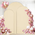 WEERRW Wedding Arch Cover Beige Spandex Fitted Set of 3 Balloon Arch Stand by WEERRW