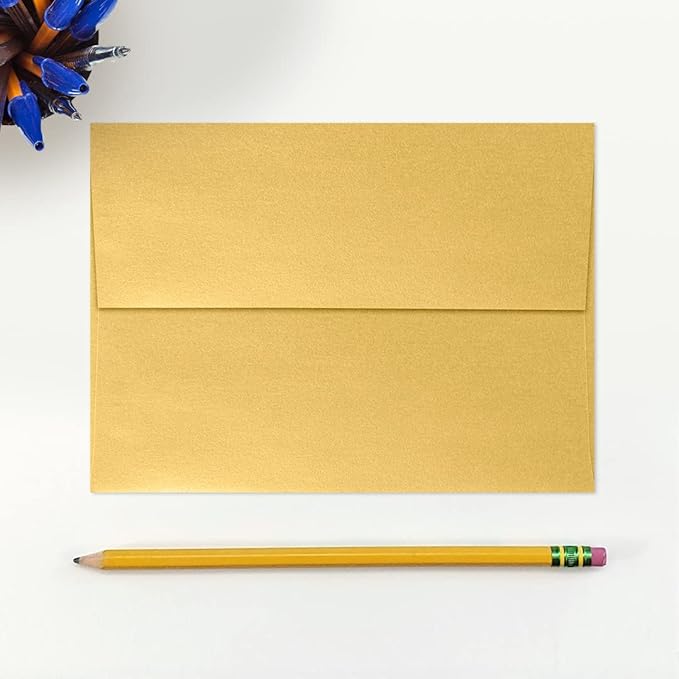 LUXPaper A7 Invitation Envelopes | Peel & Press | 5 1/4" x 7 1/4" | Gold - Image 4