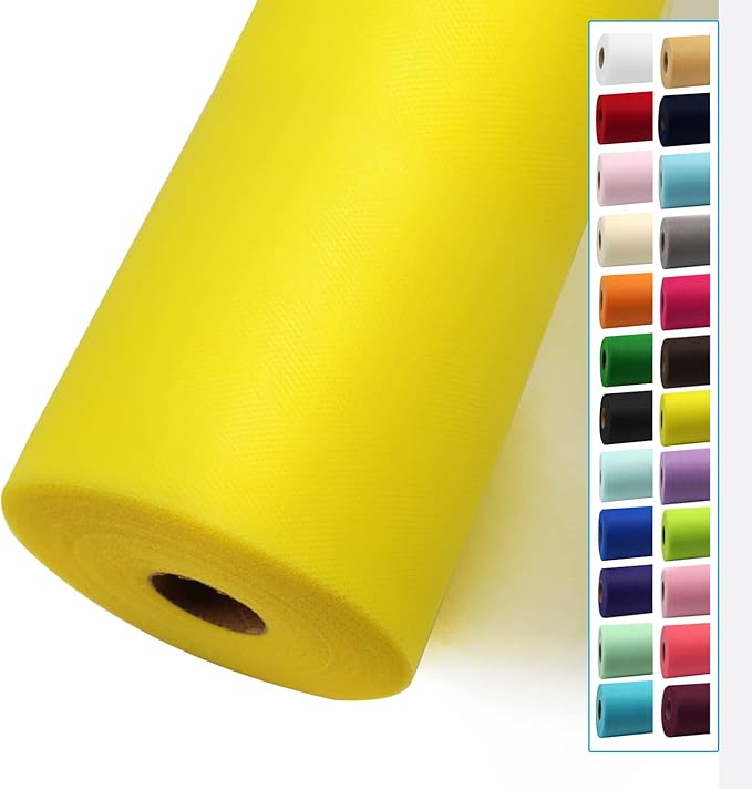 Yellow Tulle Fabric Rolls 54 Inch by 40 Yards Tulle Bolt Spool by IONTACH